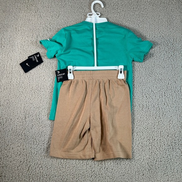 Nike Kids 2 Piece Set T-Shirt and Shorts Turquoise Tan Size 6 New NWT - Picture 6 of 7